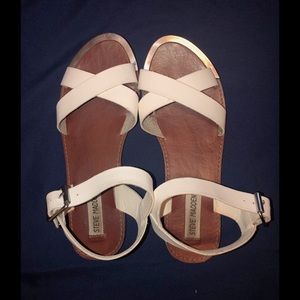 White Steve Madden sandals